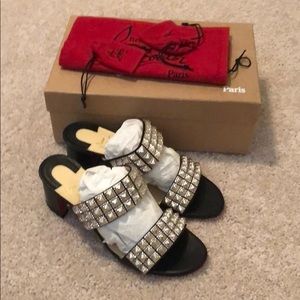 Christin Louboutin Myriadiam Black Slides